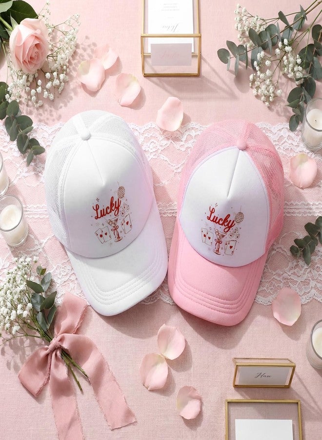 Funnysoft 8 Pack Lucky Bachelorette Trucker Hat - Vegas Casino Themed Bridal Party Cap for Bride, Wedding Beach Party Favors Bulk for Women Bride Bridesmaid Gifts, Supplies for Bach Wedding - Image 4