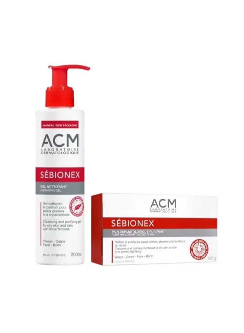 Sebionex facial cleansing soap and cleansing gel for oily skin