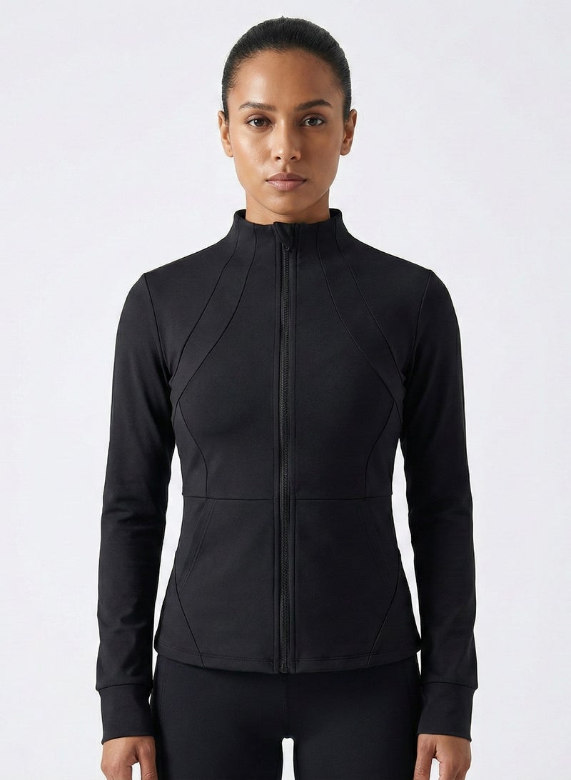 Women's Performance Track Jacket Rayon Blend Full Zip Running Top - Image 1