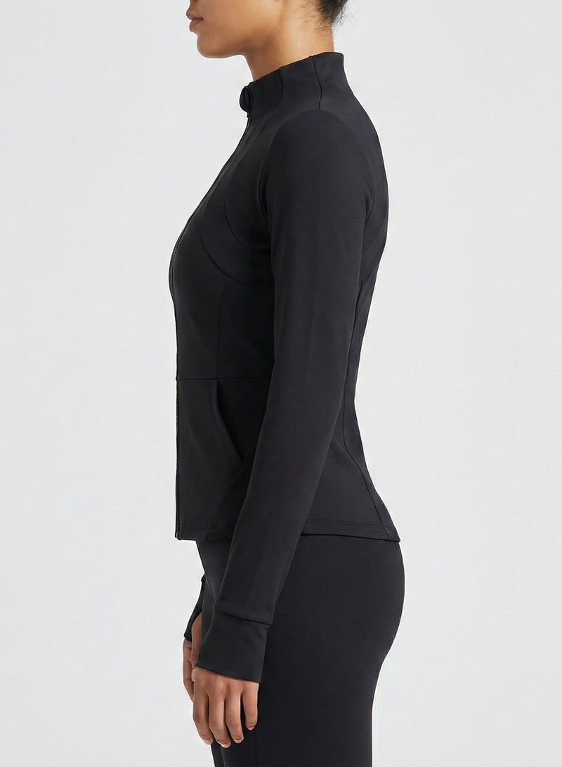 Women's Performance Track Jacket Rayon Blend Full Zip Running Top - Image 2