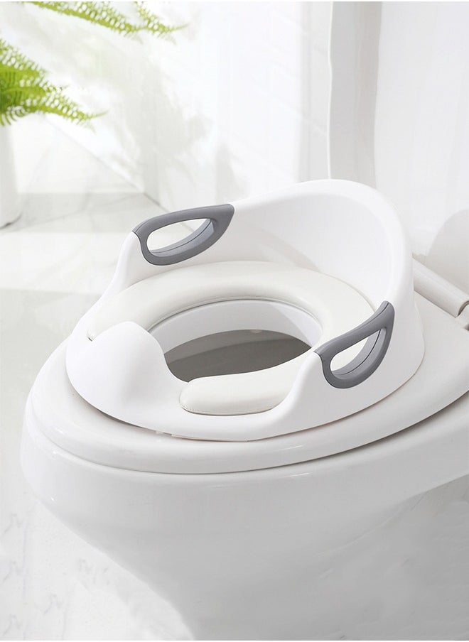 Potty Training Seat for Boys Girls Kids Toddlers Toilet Training Seat Potty Seat for Baby with Detachable Soft Cushion Sturdy Handle and Backrest
