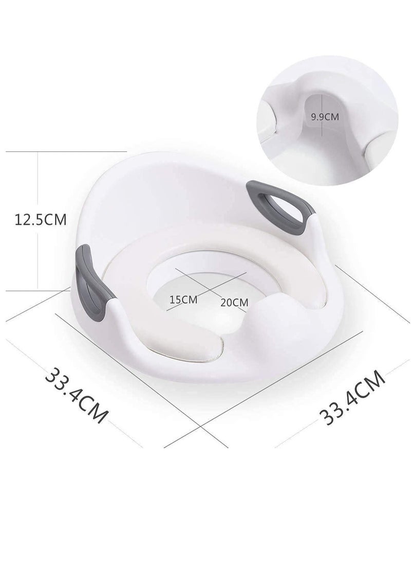 Potty Training Seat for Boys Girls Kids Toddlers Toilet Training Seat Potty Seat for Baby with Detachable Soft Cushion Sturdy Handle and Backrest