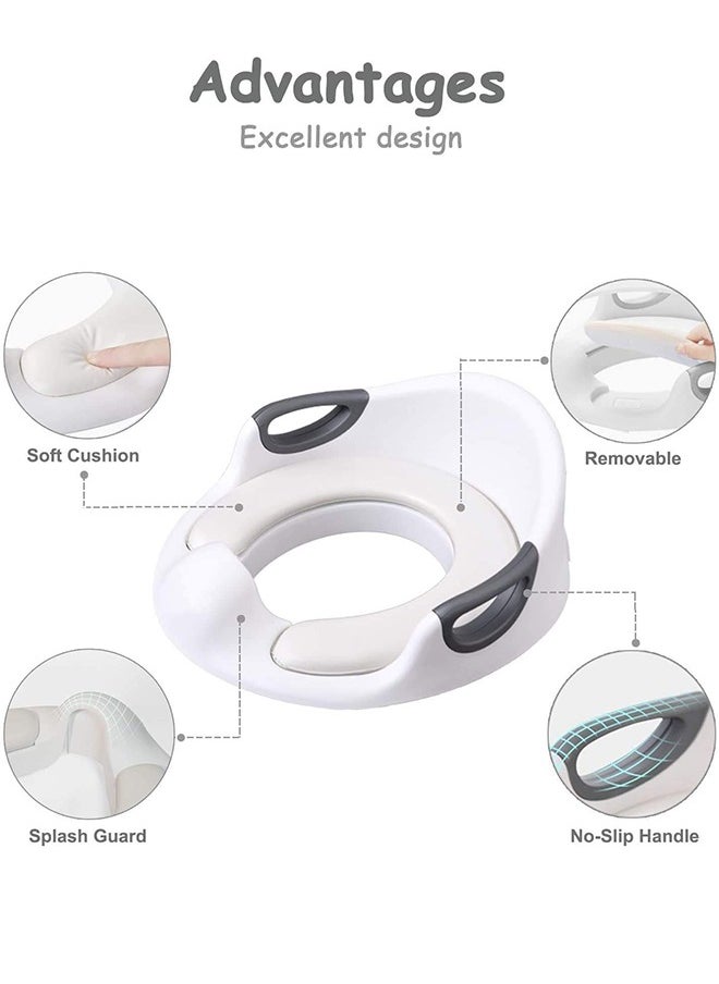 Potty Training Seat for Boys Girls Kids Toddlers Toilet Training Seat Potty Seat for Baby with Detachable Soft Cushion Sturdy Handle and Backrest