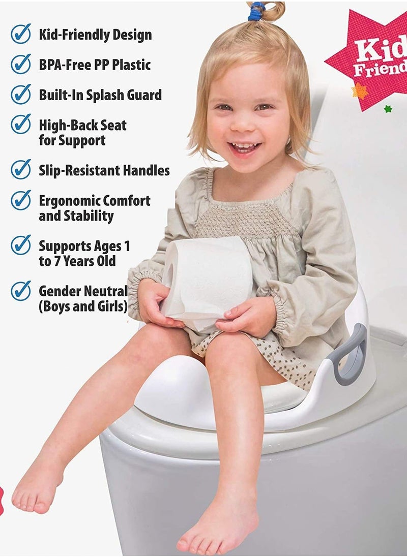 Potty Training Seat for Boys Girls Kids Toddlers Toilet Training Seat Potty Seat for Baby with Detachable Soft Cushion Sturdy Handle and Backrest