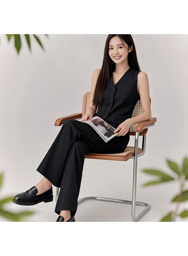 ROMON طقم بدلة مكون من قطعتين للنساء، سترة غير رسمية وسروال، بدلة نسائية ضيقة - Image 4