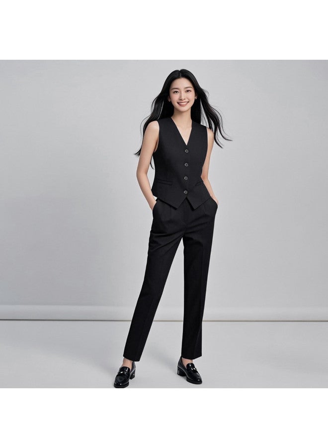 ROMON طقم بدلة مكون من قطعتين للنساء، سترة غير رسمية وسروال، بدلة نسائية ضيقة - Image 3