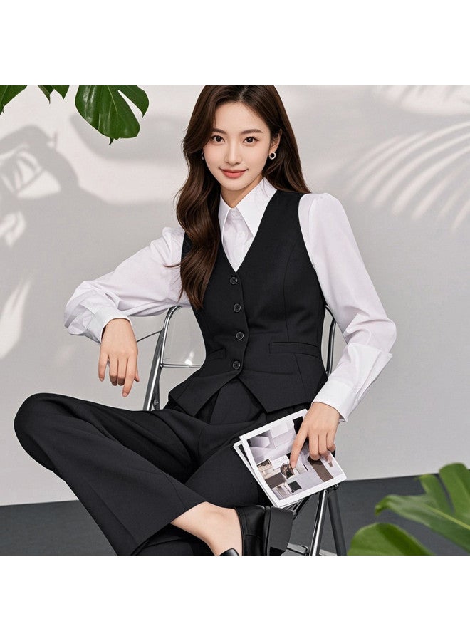 ROMON طقم بدلة مكون من قطعتين للنساء، سترة غير رسمية وسروال، بدلة نسائية ضيقة - Image 5