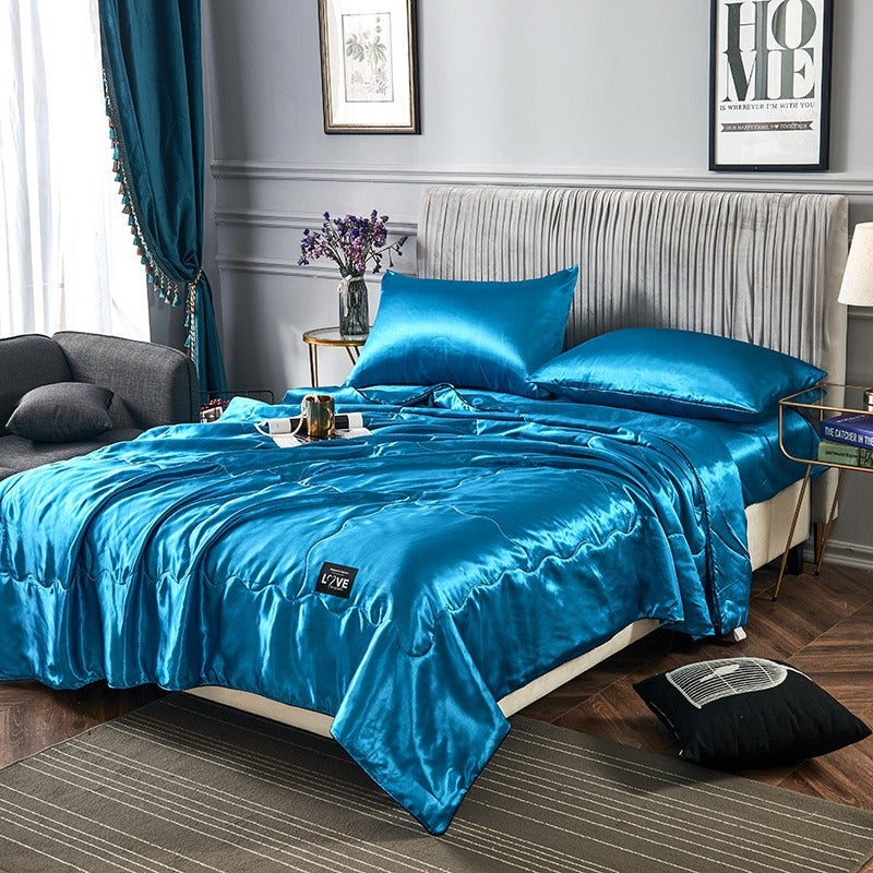 Washed Silk Tencel Ice Silk Air-Conditioning Quilt Summer Cool Quilt Double Single Quilt Core Solid Color Summer Thin Quilt - Image 5