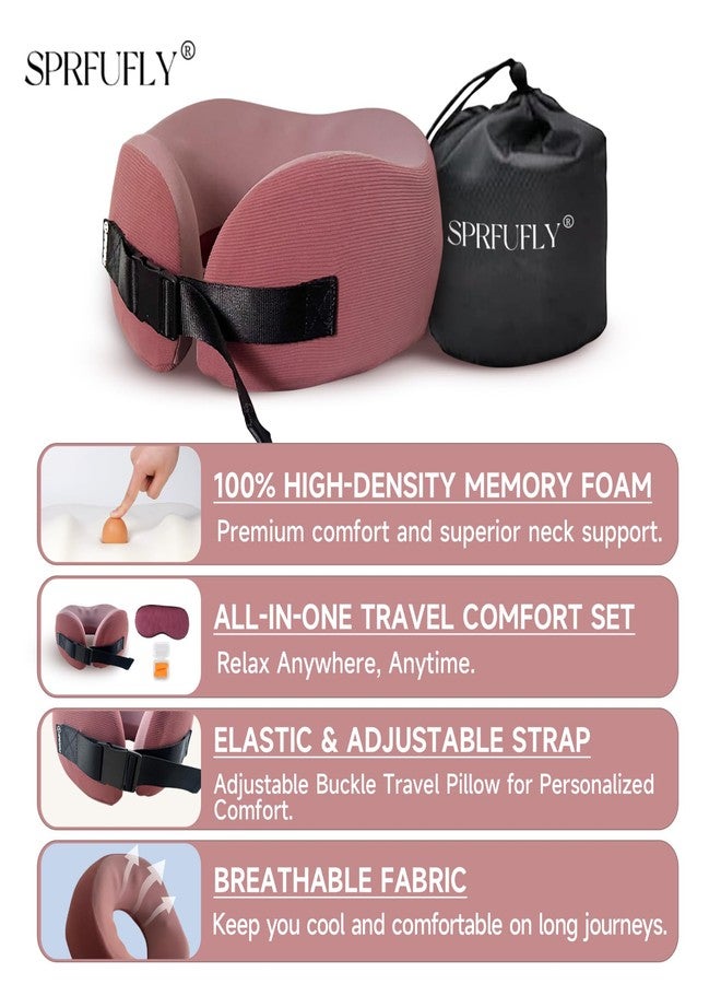 SPRFUFLY Super Soft Travel Pillow, 100% Memory Airplane Pillow with Sleep Mask and Ear Plugs, Breathable Removable Cover & Ergonomic Design - Essentials Neck Pillow for Airplane, Office & Home Use - Image 4