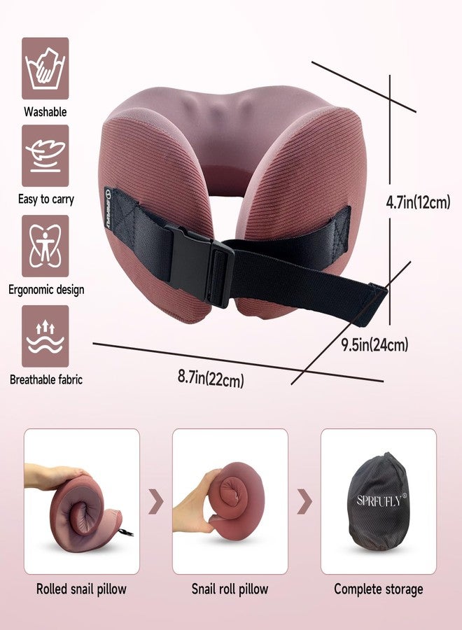 SPRFUFLY Super Soft Travel Pillow, 100% Memory Airplane Pillow with Sleep Mask and Ear Plugs, Breathable Removable Cover & Ergonomic Design - Essentials Neck Pillow for Airplane, Office & Home Use - Image 2