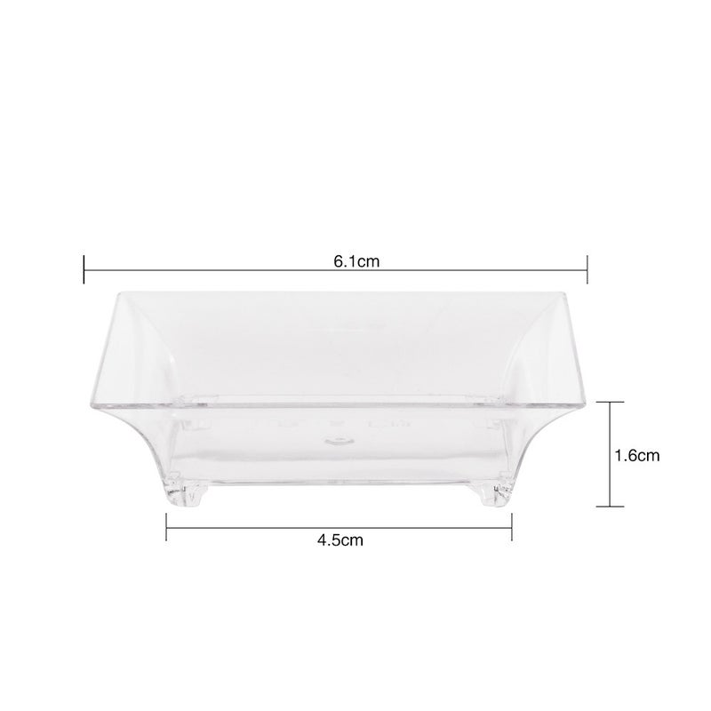 1oz Mini Dessert Plate and Tasting Spoon Transparent Plastic Square Banquet Mini Plate 50 Sets of White Boxes(Dish + Spoon 50 sets of Bubble Bags) - Image 4