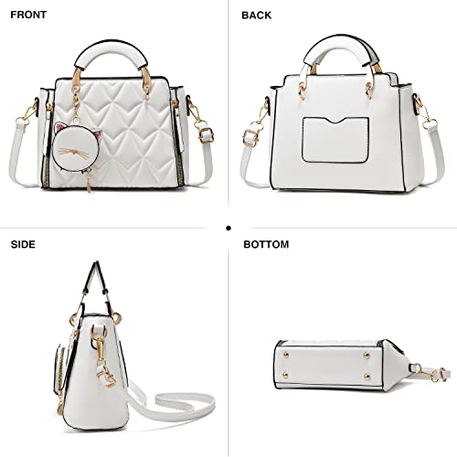 Xiaoyu Fashion Purses and Handbags for Women Ladies Crossbody Bags Top Handle Satchel Shoulder Bags Small Totes (White Bubble) - Image 2