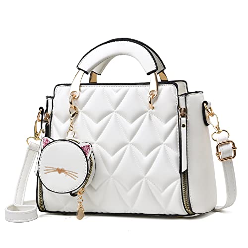 Xiaoyu Fashion Purses and Handbags for Women Ladies Crossbody Bags Top Handle Satchel Shoulder Bags Small Totes (White Bubble) - Image 1