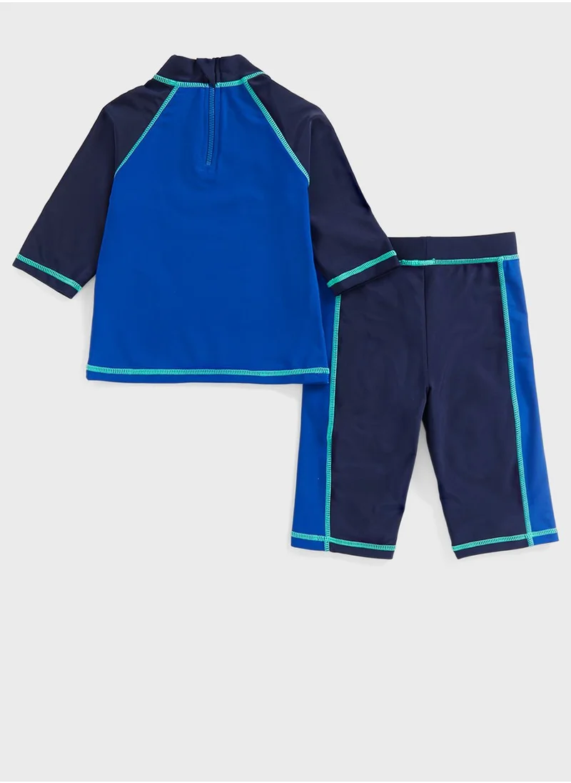 mothercare Kids Color Block T-Shirt & Shorts Set
