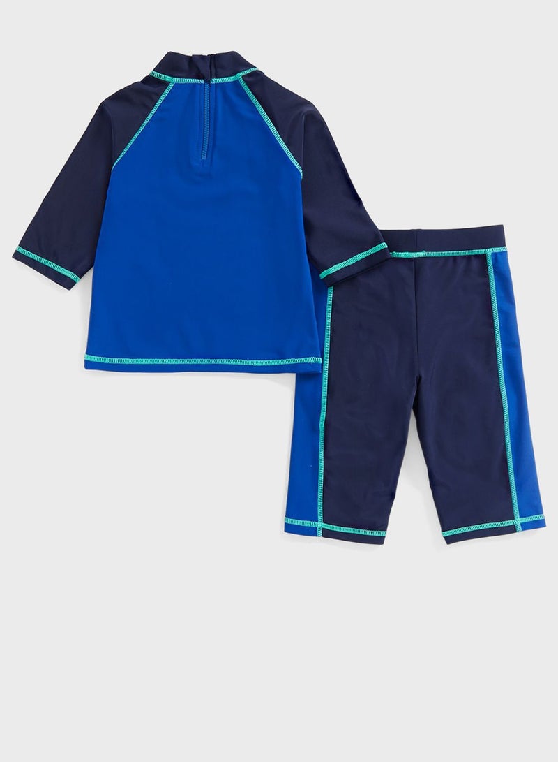 mothercare Kids Color Block T-Shirt & Shorts Set  - Image 2