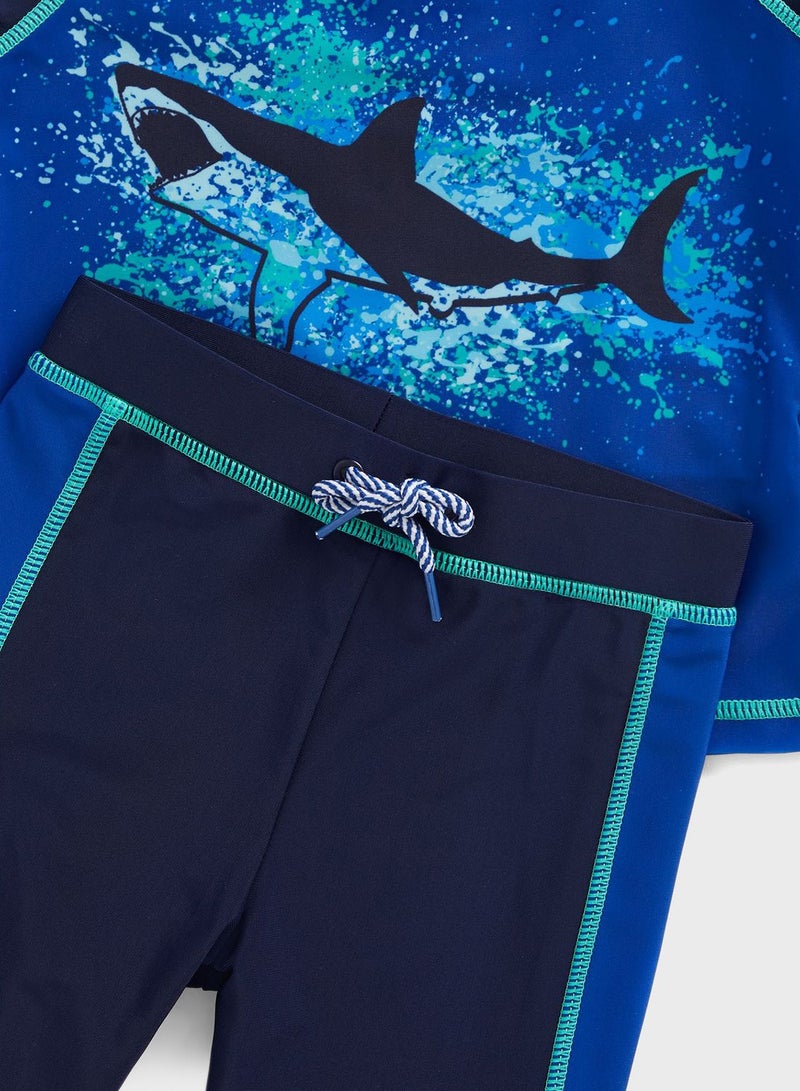 mothercare Kids Color Block T-Shirt & Shorts Set  - Image 3