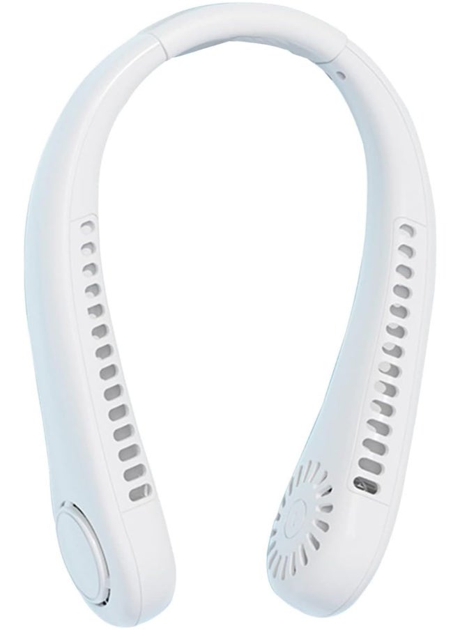 ELTRAZONE Portable Rechargeable Neck Fan – Hands-Free Bladeless Personal Air Cooler, 3 Wind Speeds, Ultra-Quiet & Lightweight Wearable Neck Cooling Fan for Indoor & Outdoor Use – White  - Image 1