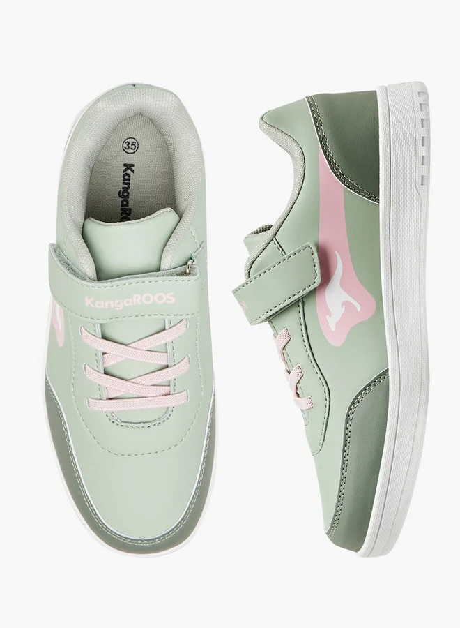kangaROOS Girls' Panelled Sneakers with Hook and Loop Closure