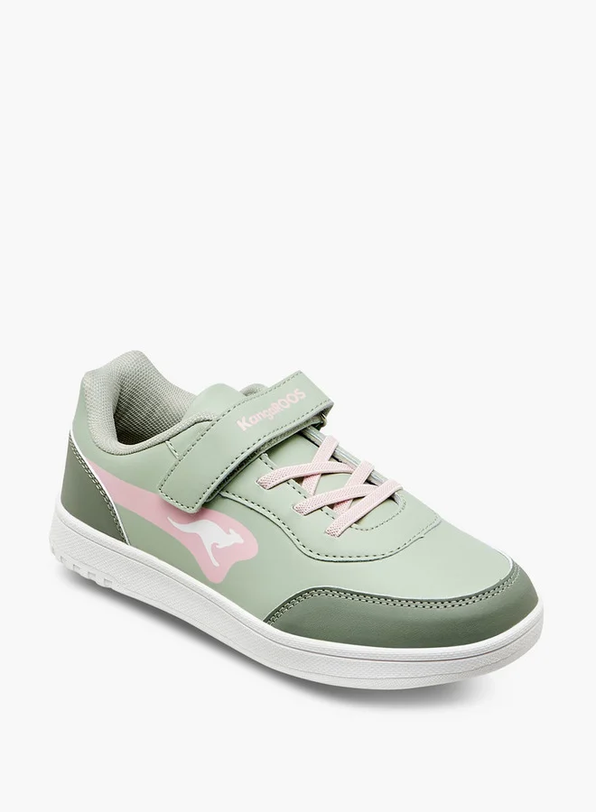 kangaROOS Girls' Panelled Sneakers with Hook and Loop Closure