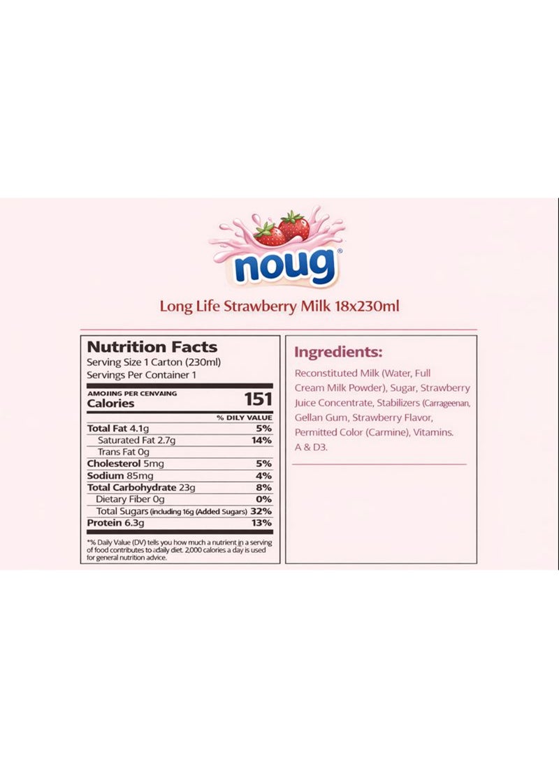 Noug Long Life Strawberry Milk - Image 2