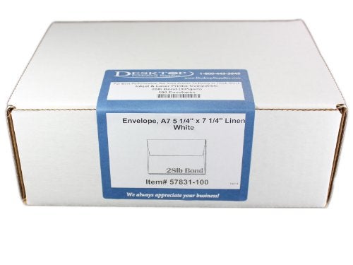 Desktop Publishing Supplies Envelope, 5 1/4 x 7 1/4, White Linen - 100 Envelopes - Image 2