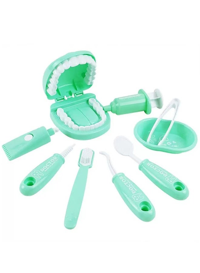 Kids Dentist Costume Play Set, 10 Pieces with Lab Coat and Dental Tools, Ages 3-14  - Image 2