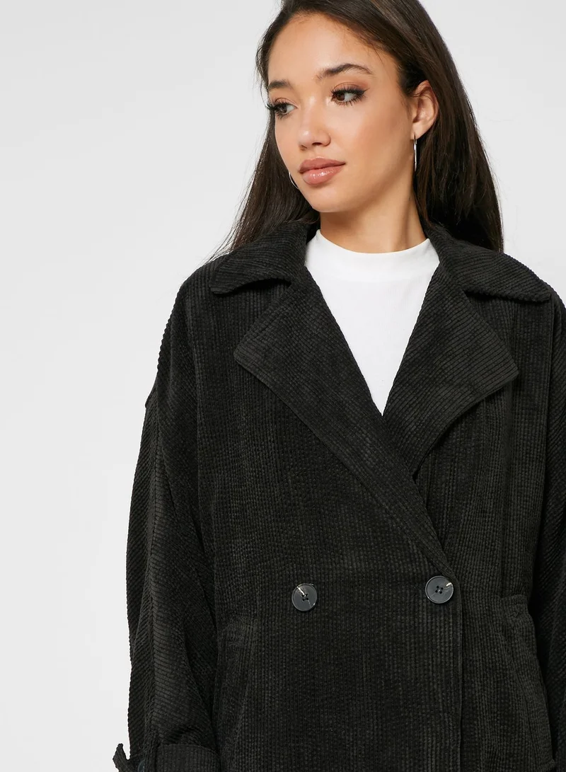 ELLA Self Tie Longline Corduroy Jacket