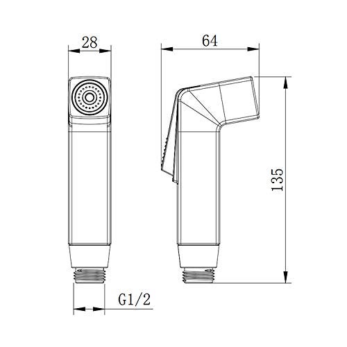Alton ALTON SHR20110 ABS Health Faucet with SS-304 Grade 1.25 Meter Hose Pipe and Wall Hook, Chrome Finish - Image 2