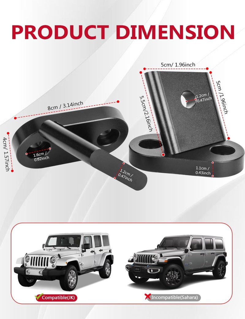 ADTOPI A-Pillar Light Mount Windshield LED Pod Brackets Aluminum Alloy A-Pillar Hood Mount Ditch Light Mounting Brackets Compatible with Jeep Wrangler JK JKU 2007-2018 - Image 2