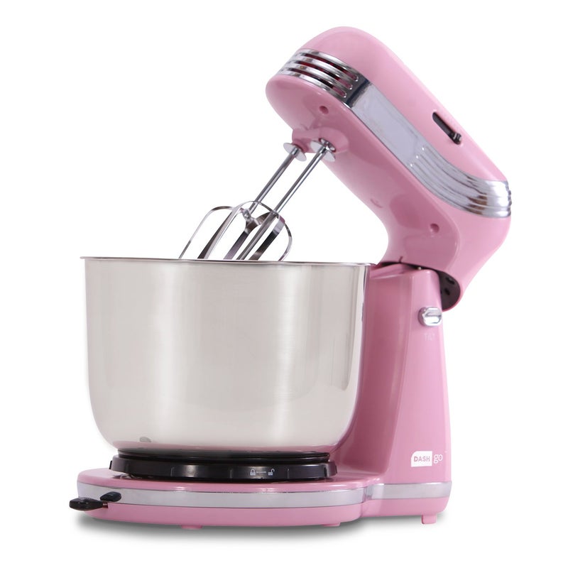Dash Stand Mixer (Electric Mixer for Everyday Use): 6 Speed Stand Mixer with 3 Quart Stainless Steel Mixing Bowl, Dough Hooks & Mixer Beaters for Dressings, Frosting, Meringues & More - Pink - Image 4