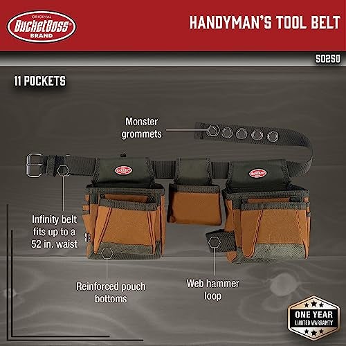 Bucket Boss - Handyman’s Tool Belt, Tool Belts - Original Series (50250), Brown - Image 2
