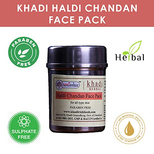 KHADI RISHIKESH Haldi Chandan Face Pack for Skin Brightening, Tan Removal and Glow With Turmeric & Sandalwood With Face Pack, Gentle and Natural For All Skin 50 Gm. - Image 2