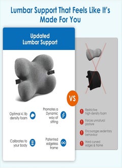 Generic Lumbar Support Pillow for Office Chair Car Lumbar Pillow Lower Back Pain Relief Memory Foam Back Cushion with 3D Mesh Cover Gaming Chair Back Pillow Ergonomic Orthopedic Back Rest for Wheelchair Desk  - Image 2