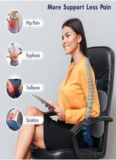 Generic Lumbar Support Pillow for Office Chair Car Lumbar Pillow Lower Back Pain Relief Memory Foam Back Cushion with 3D Mesh Cover Gaming Chair Back Pillow Ergonomic Orthopedic Back Rest for Wheelchair Desk  - Image 3
