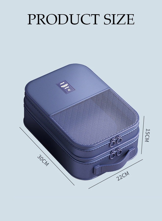 DUNISO Travel Shoe Bag, Portable Travel Shoe Bag, Daily Storage Bag With Handle, 22*30*15 cm Dark Blue  - Image 2