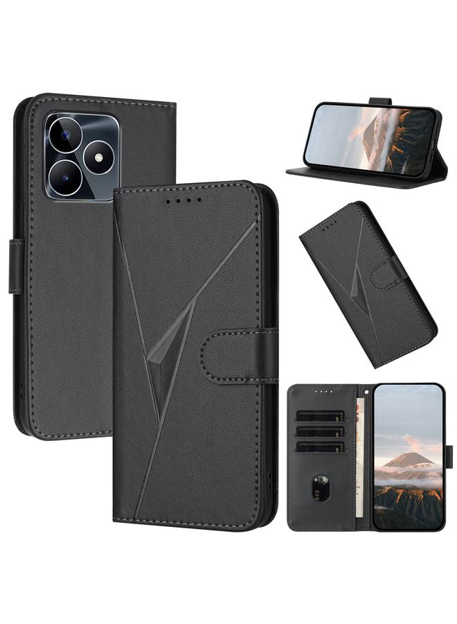 S-TOP Case For Realme C53 Triangle Pattern Buckle Clasp Leather Phone Case - Image 1
