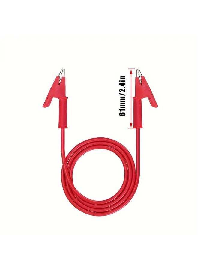 2pcs 3 3ft Dual Ended Alligator Clips Test Leads Red Black Flexible Test Cables 15A - Image 4