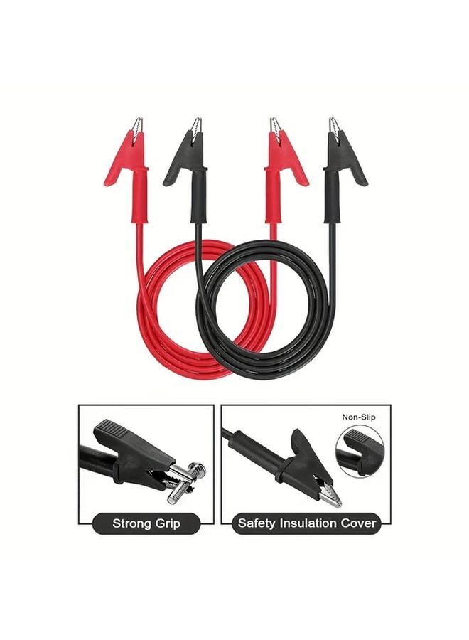 2pcs 3 3ft Dual Ended Alligator Clips Test Leads Red Black Flexible Test Cables 15A - Image 5