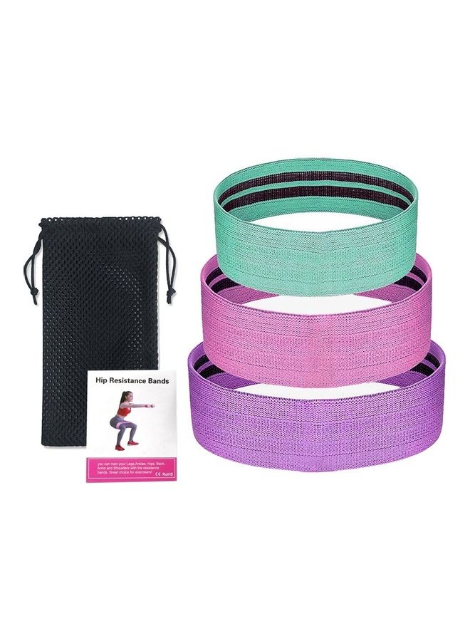 NIBEMINENT 3-Piece Sports Exercise Resistance Loop Bands Set with Carry Bag - Image 1