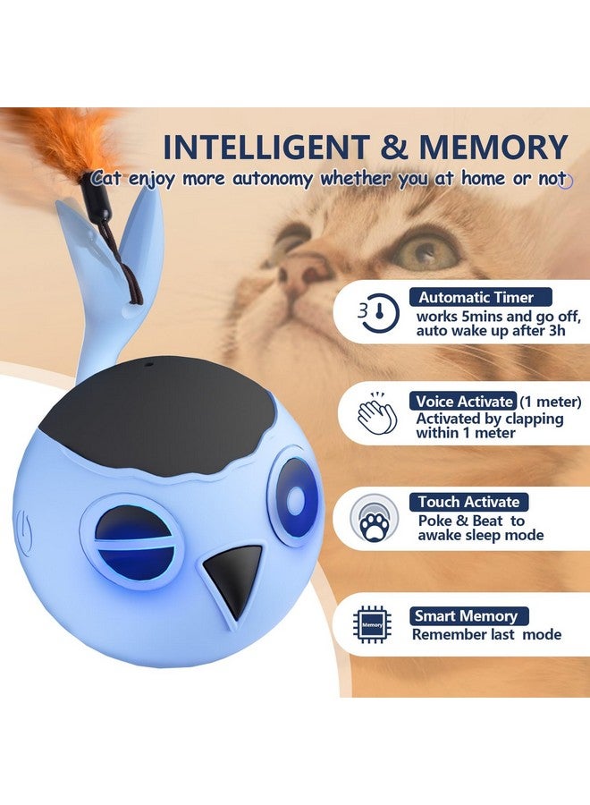 ORSDA Cat Toys, Interactive Cat Toy for Indoor Cats, Automatic Moving Ball Bird for Indoor Adult Cats Kitten Toys All Breeds, Fast Rolling Motion Activated Chirping Stimulating Light, 2 Feather Refill - Image 4