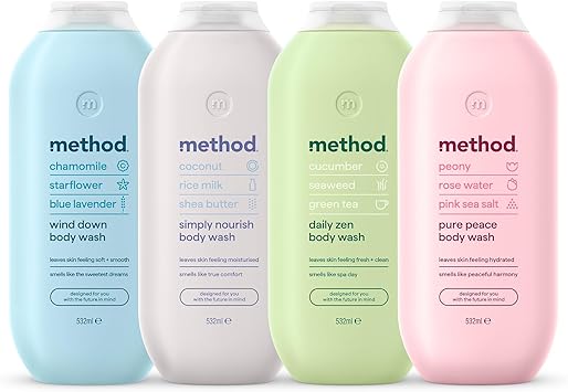 Method غسول الجسم ميثود ببساطة مغذي جل الاستحمام حليب جوز الهند والأرز وزبدة الشيا عبوة من 3 3 × 532 مل - Image 5