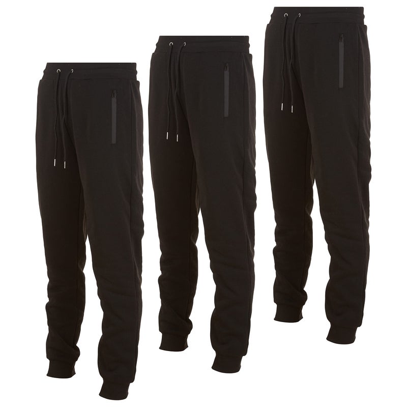 PURE CHAMP Mens 3 Pack Fleece Active Athletic Workout Jogger Sweatpants for Men with Zipper Pocket and Drawstring Size S-3XL (Medium, Set 4) - Image 5