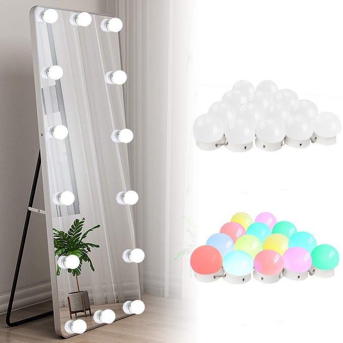 VANITY LIGHTS FOR MIRROR 14BULB RGB COLORFUL DIY HOLLYWOOD MAKEUP VANITY MIRROR DIMMABLE LIGHTS
