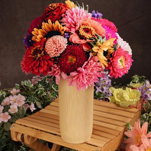 BambooMN Bamboo Flower Vase/Holder - Carbonized Brown - 9.8" - 1 Unit - Image 4