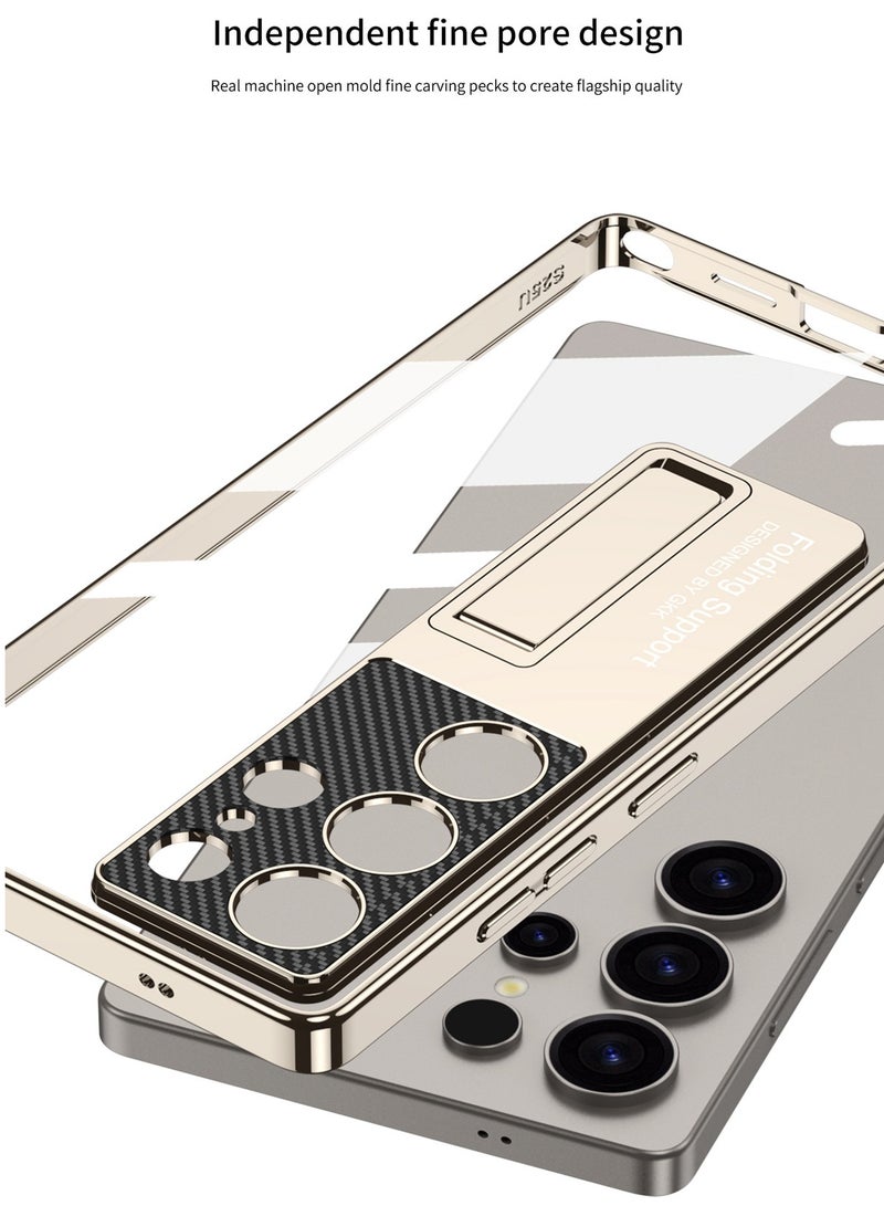 general Slim Case for Samsung Galaxy S25 Ultra Case with Kickstand, Raised Full Camera Protector Hard PC Clear Anti-Yellow Thin Anti-Scratch Shockproof Phone Case for S25 Ultra Case Stand - Image 3