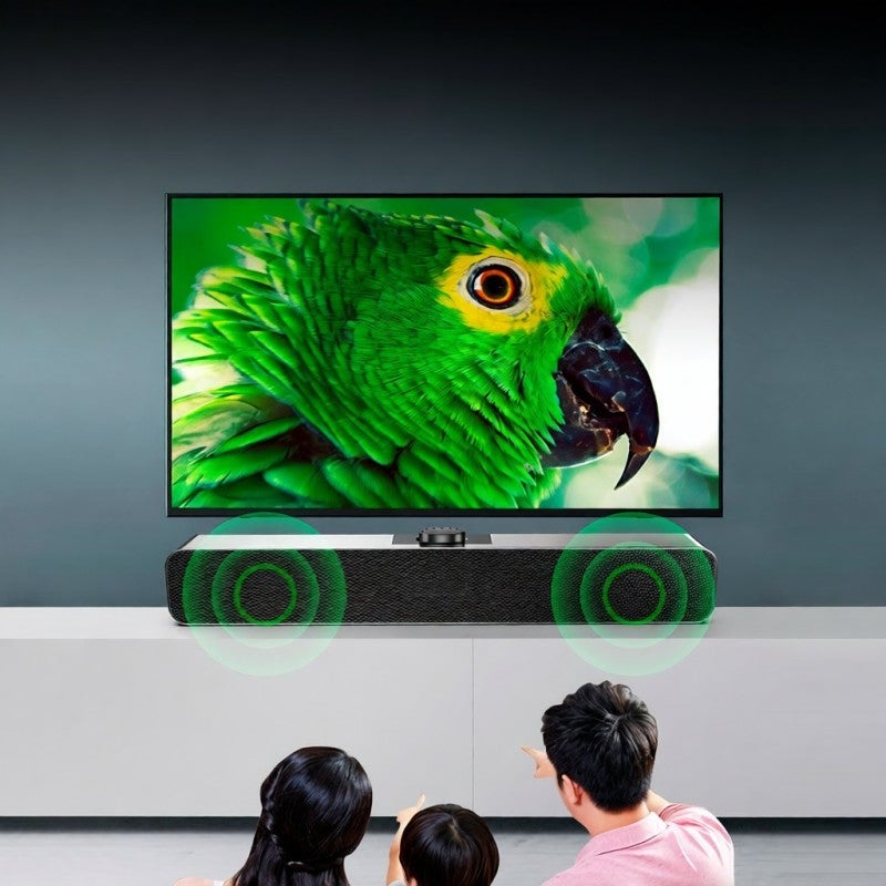 مكبر صوت BT ستيريو رباعي الأبعاد - اتصال سلكي ولاسلكي عبر البلوتوث - تصميم بمقبض صوت مستقل - مكبر صوت عالي الدقة للكمبيوتر لسطح المكتب - Image 4