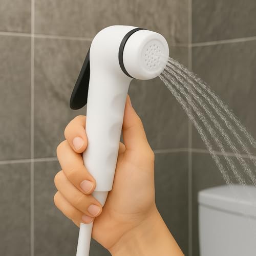 WOYO ABS Plastic Health Faucet Jet Spray with Wall Hook & Screws for Toilet, Baby Care, Pet Bathing & Floor Cleaning High Pressure Leakproof Nozzle Pack of 1 - Image 4
