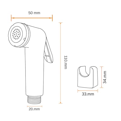 WOYO ABS Plastic Health Faucet Jet Spray with Wall Hook & Screws for Toilet, Baby Care, Pet Bathing & Floor Cleaning High Pressure Leakproof Nozzle Pack of 1 - Image 3