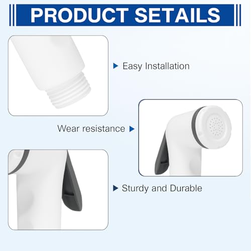 WOYO ABS Plastic Health Faucet Jet Spray with Wall Hook & Screws for Toilet, Baby Care, Pet Bathing & Floor Cleaning High Pressure Leakproof Nozzle Pack of 1 - Image 2