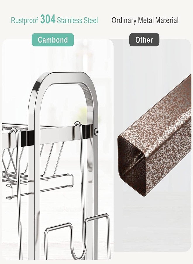 kesig® Dish Drying Rack,Stainless Steel 2 Tier Dish Rack with Drain Board, Utensil Holder, Cutting Board Holder, Rustproof Dish Drainer for Kitchen Countertop - Image 5